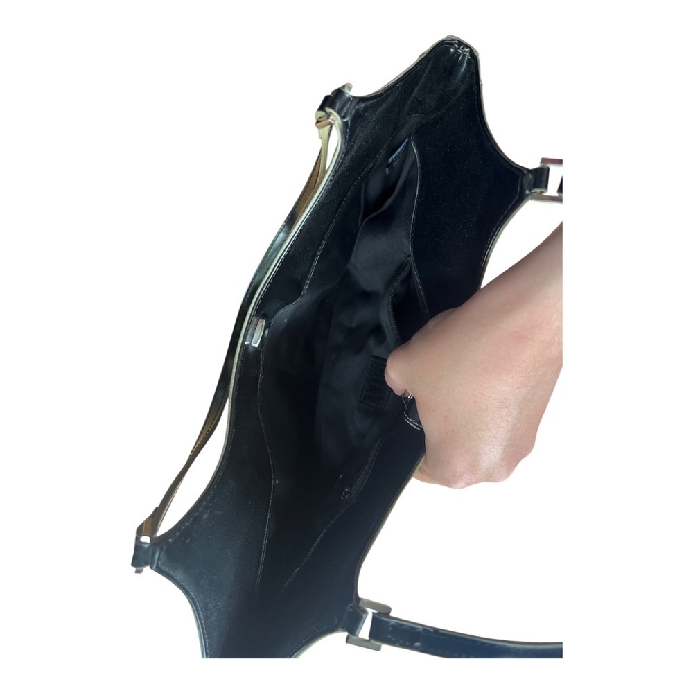 Vintage Y2K DNKY Faux Patent Leather Black Shoulder Bag - Picture 4 of 4